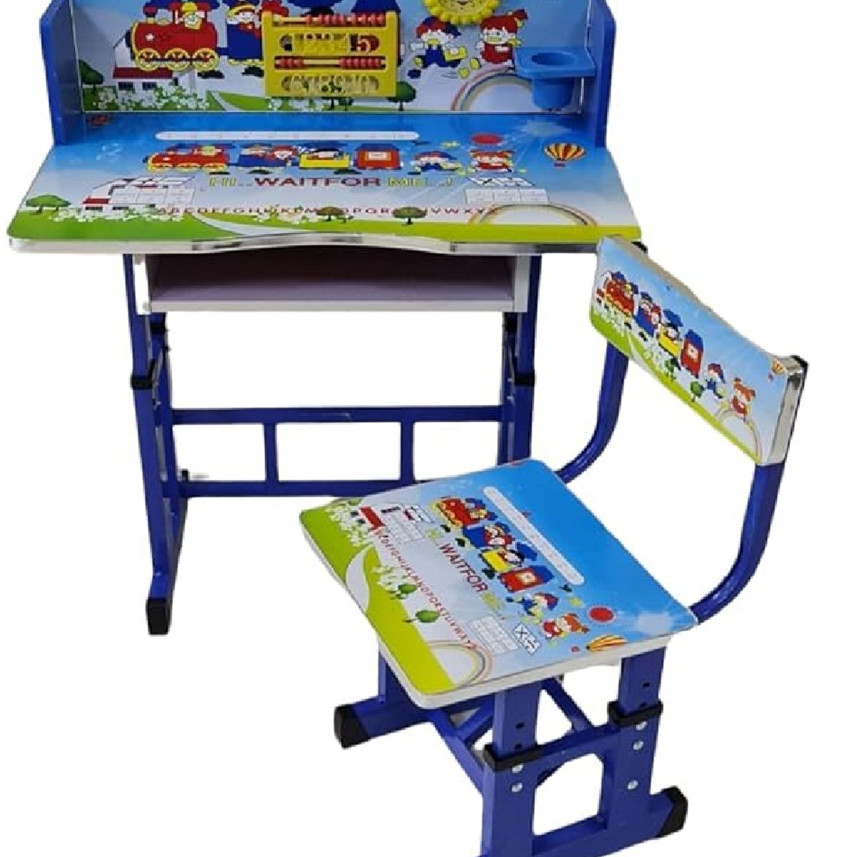 GENERICO - MESA DE ESTUDIO Y SILLA EDUCATIVA PARA NIÑOS CON RELOJ