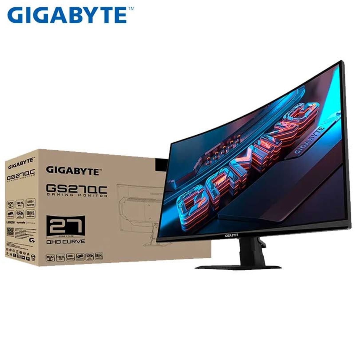 GIGABYTE - Monitor Gigabyte GS27QC Curvo 27 2K 2560 x 1440 1ms 170hz OC, HDR
