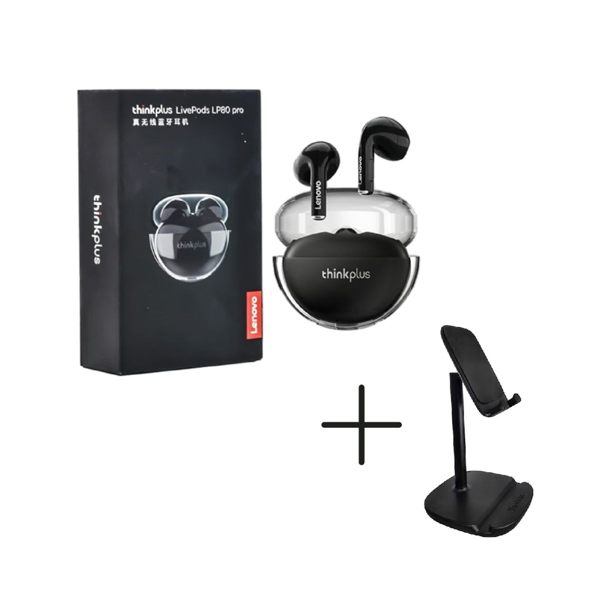 LENOVO - Audífonos Bluetooth Lenovo LP80 Pro Negro Más Soporte Para Celular