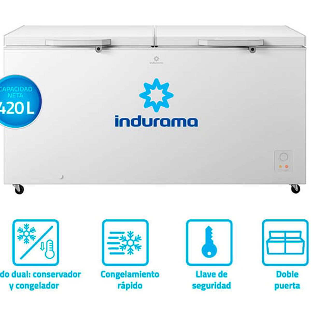 INDURAMA - CONGELADORA 420 LT CI-420BL BLANCO