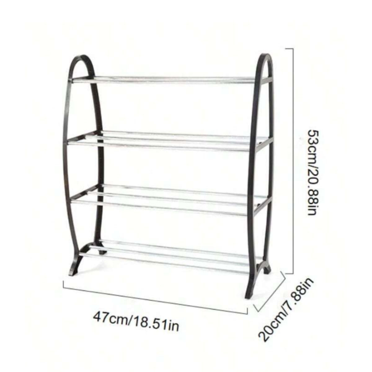 INSPIRA MARKET - Estante organizador de zapatos 4 niveles Negro