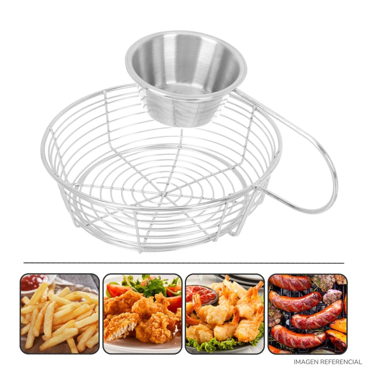 INSPIRA MARKET - Freidora para Papas con Taza de Colgante