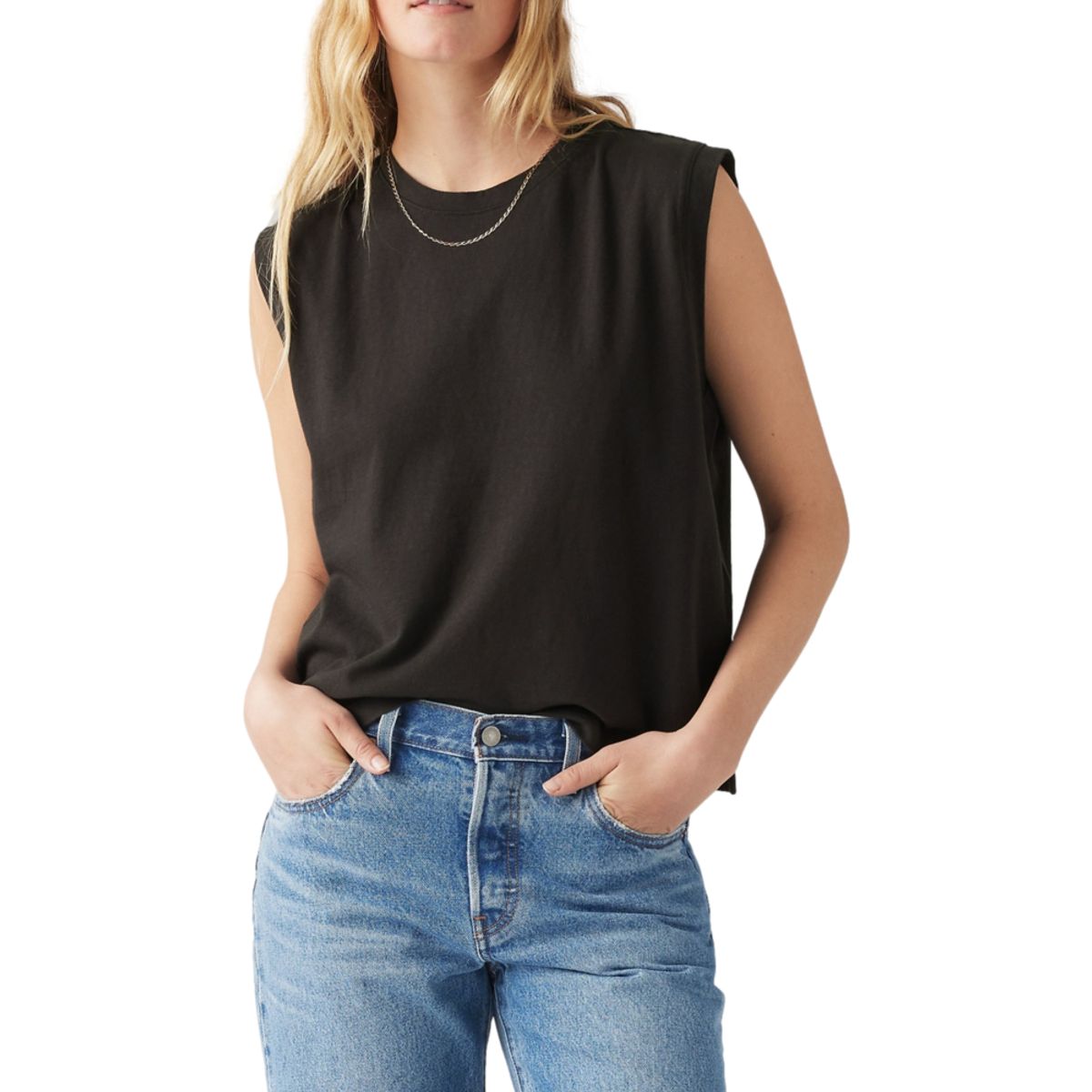 LEVIS - Polo Mujer Relaxed Fit Negro Levis