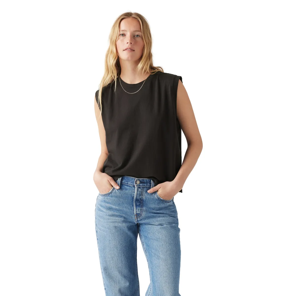 LEVIS - Polo Mujer Relaxed Fit Negro Levis