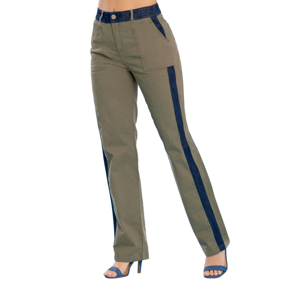 TYT - pantalon oeste jeans tyt tiro alto dril licrado verde salvia