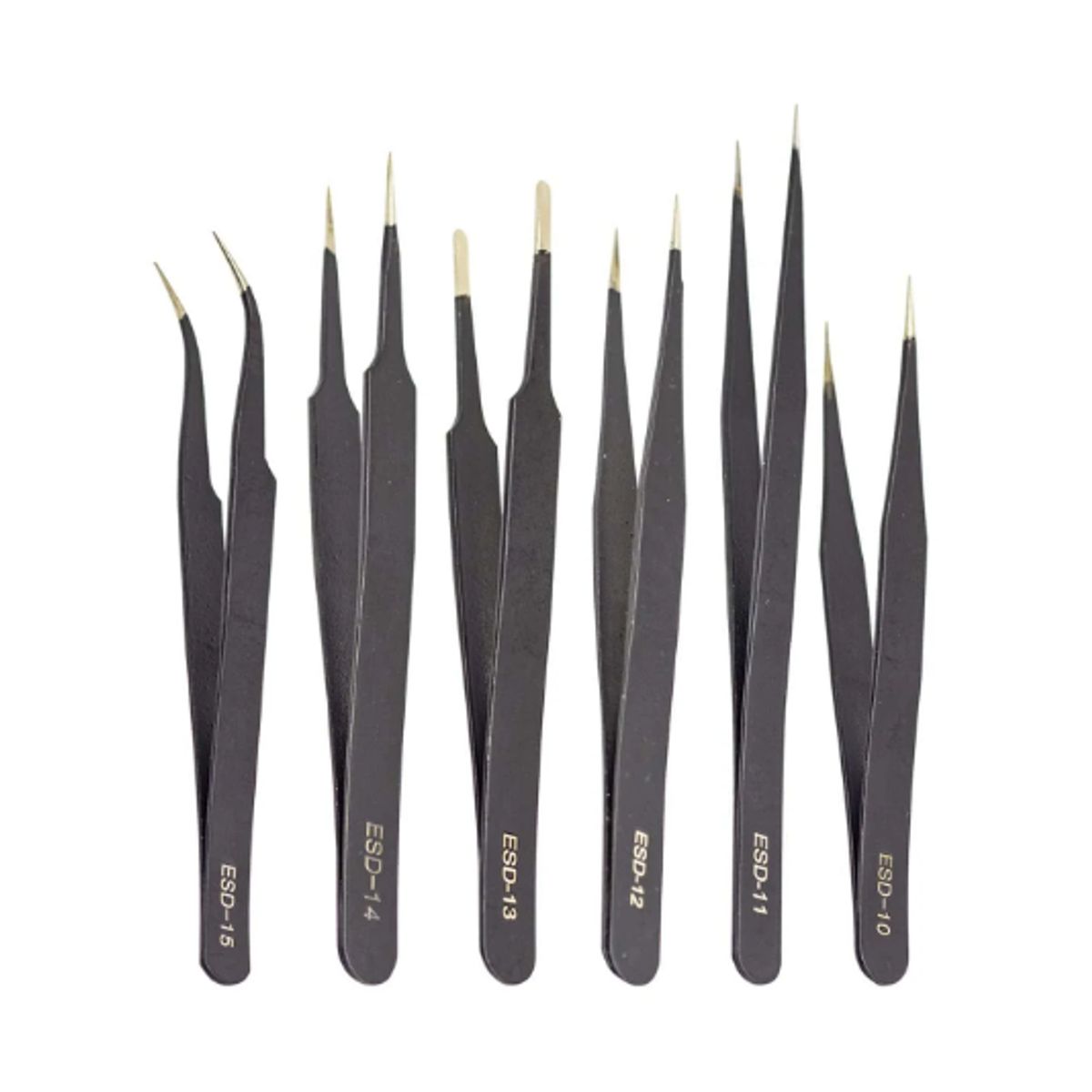 GENERICO - Set de Pinzas Antiestáticas ESD-6PZAS