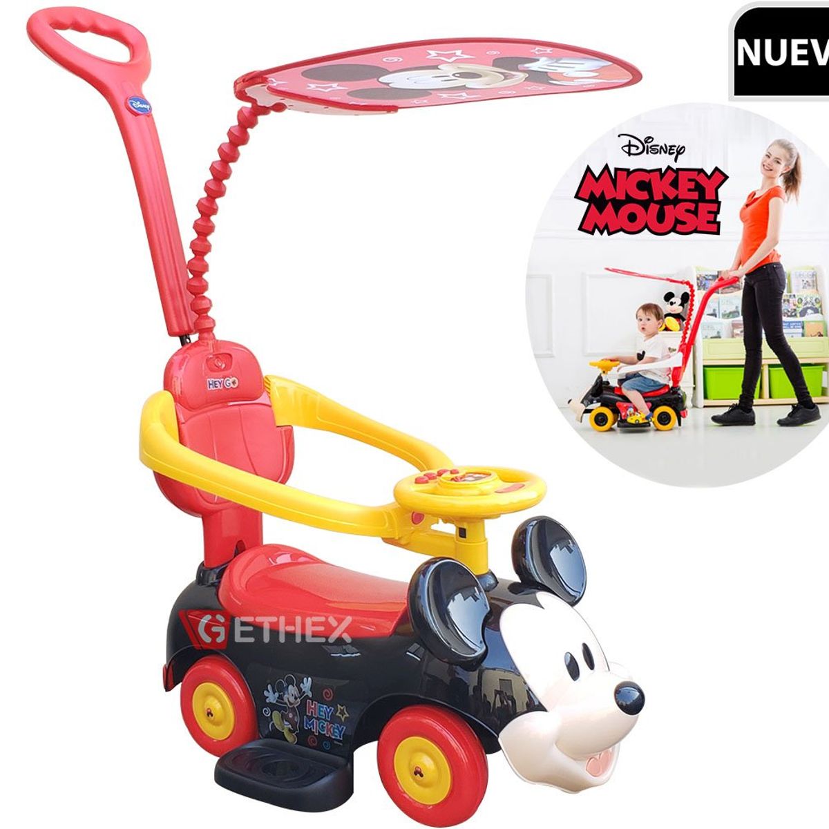 DISNEY BABY - Correpasillo guiador mickey con sombrilla RFK-23 Negro