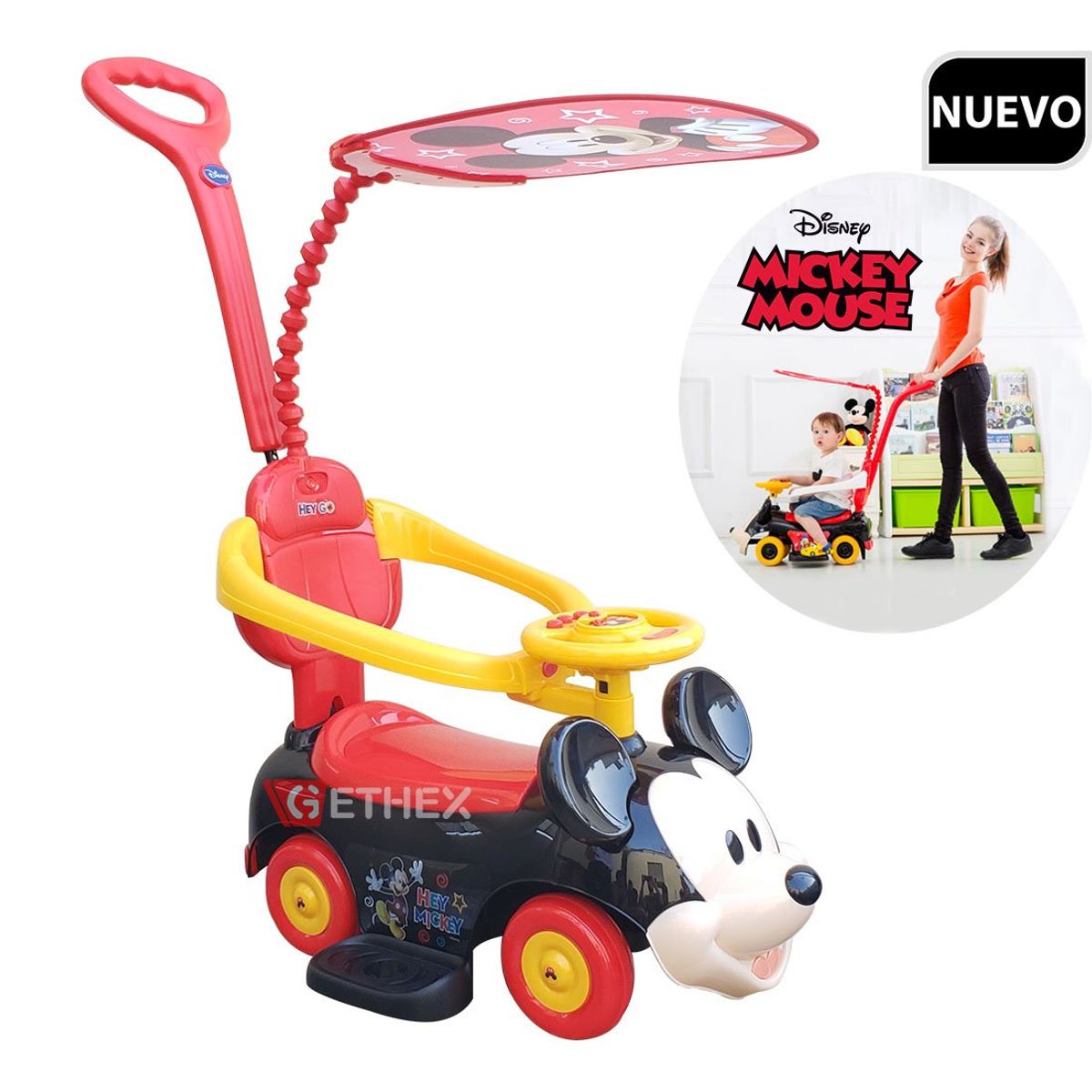 DISNEY BABY - Correpasillo guiador mickey con sombrilla RFK-23 Negro