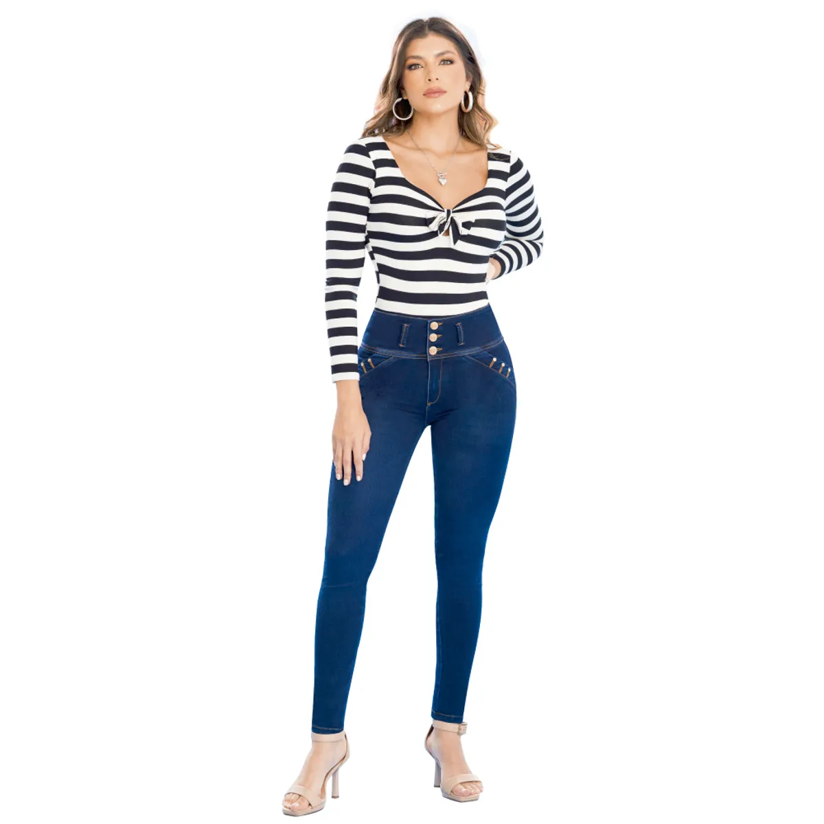 TYT - Jean Silver TyT Jeans en Índigo Pesado con Tiro Alto y Bota Tubo