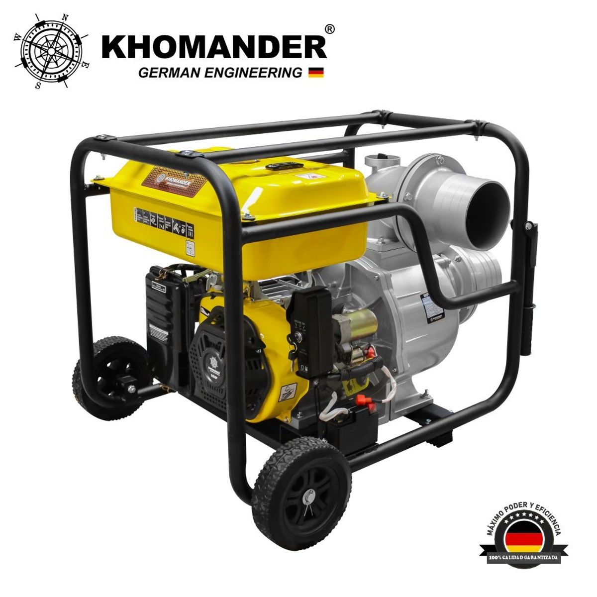 KHOMANDER - MOTOBOMBA AUTOCEBANTE 6" x 6" A GASOLINA 18 HP - KHOMANDER
