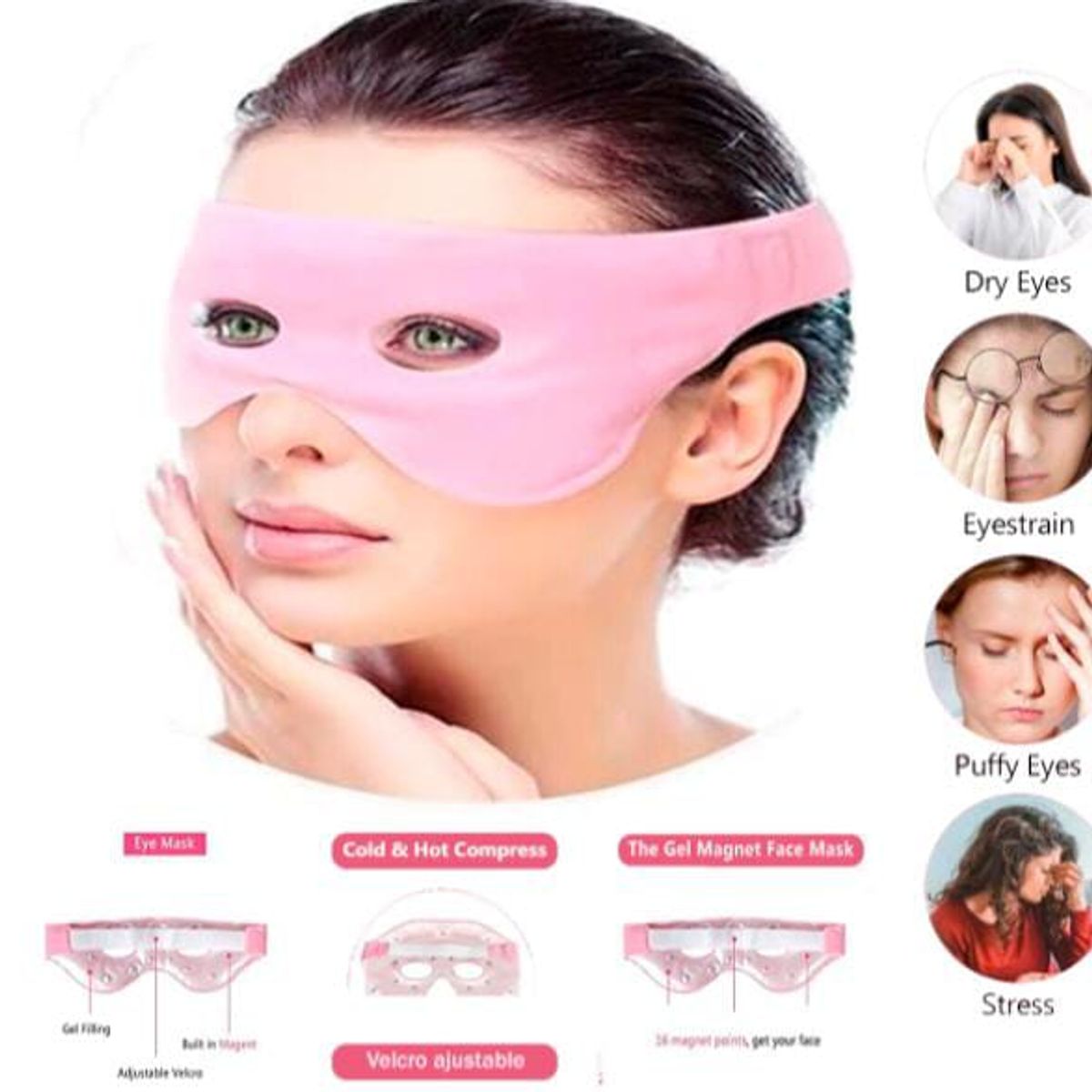 GENERICO - Máscara facial de hielo para terapia de compresa fría y caliente