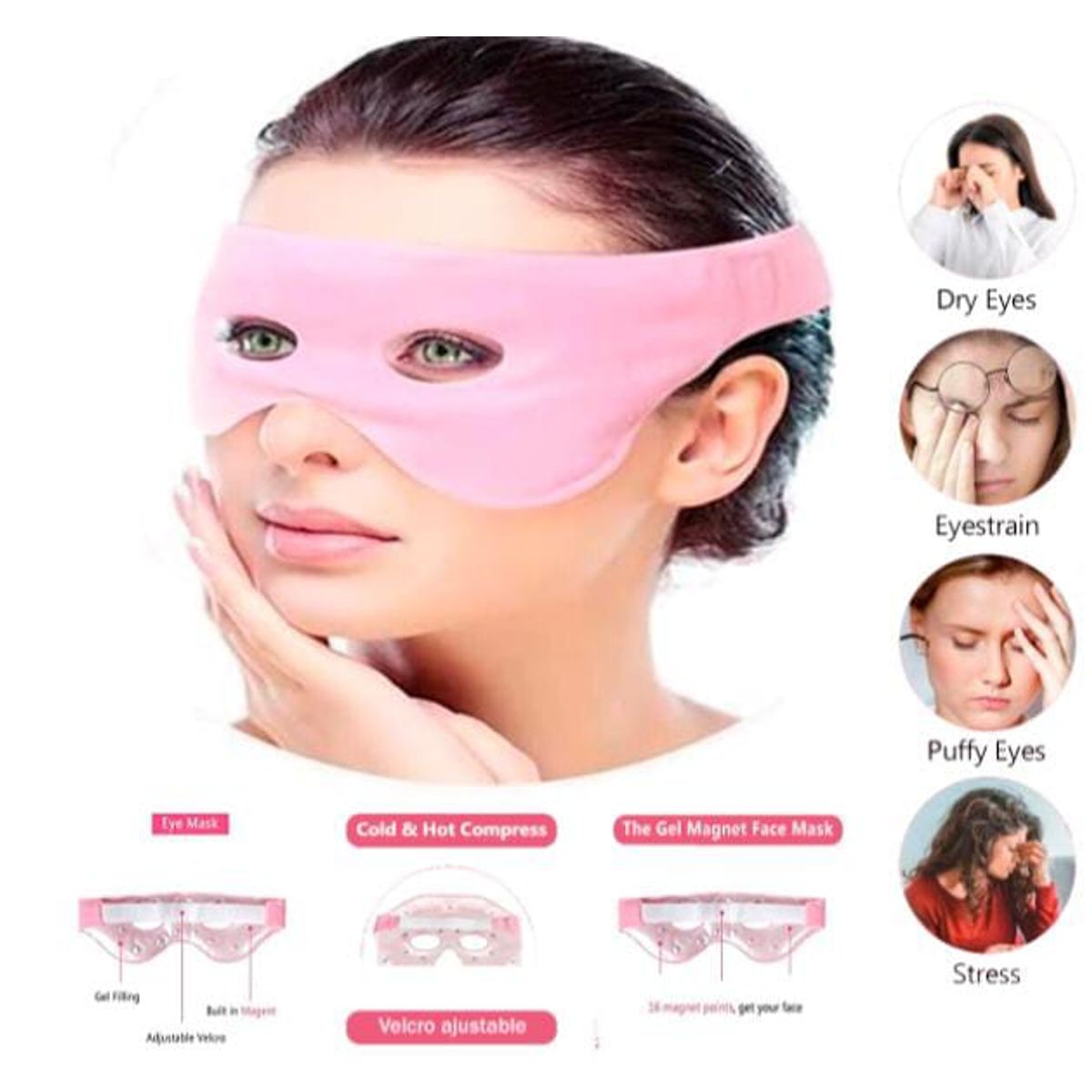 GENERICO - Máscara facial de hielo para terapia de compresa fría y caliente