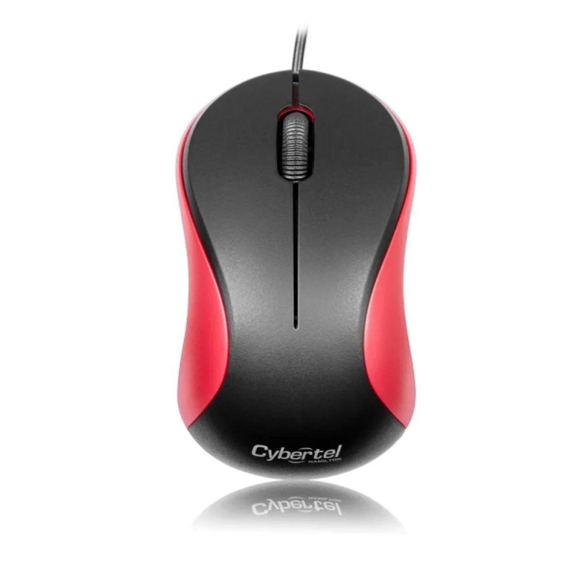 CYBERTEL - Mouse alámbrico Cybertel Hamilton Rojo con Negro