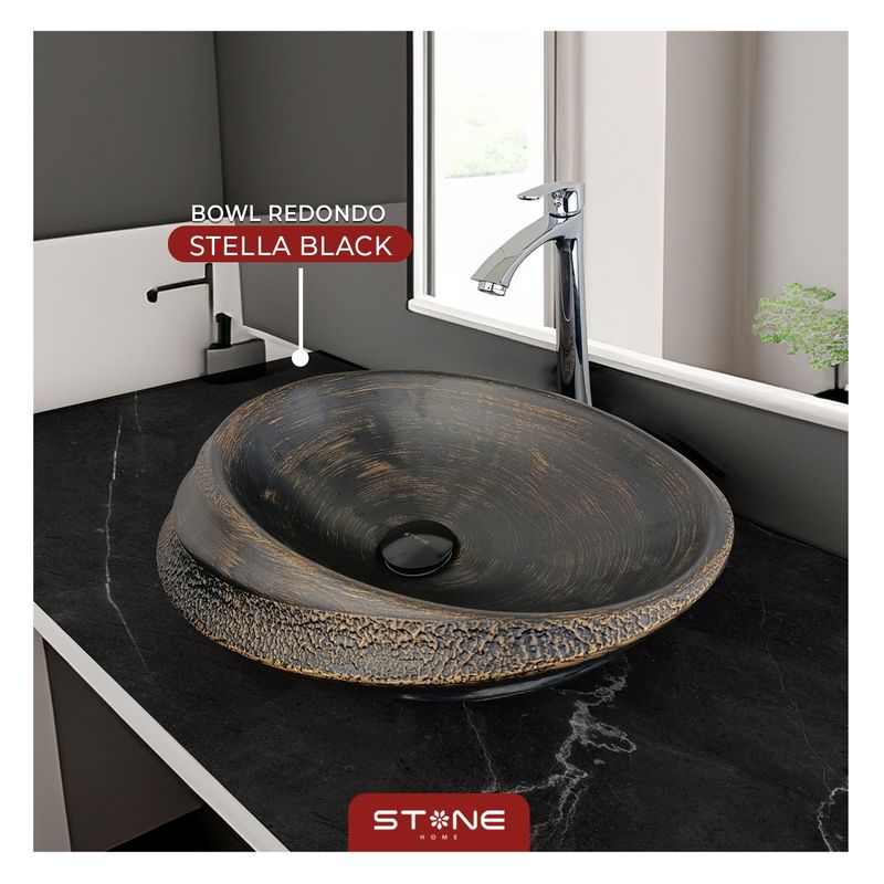 STONE - BOWL REDONDO MINIMALISTA STELLA BLACK STONE