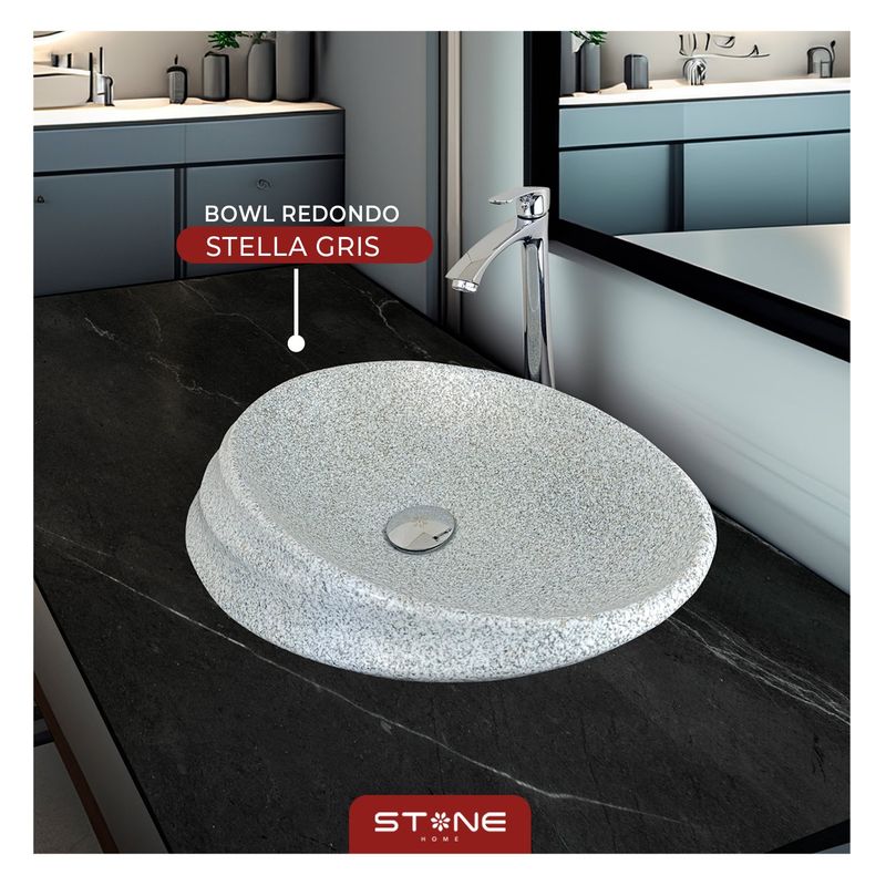 STONE - BOWL REDONDO  MINIMALISTA  STELLA  GRIS STONE