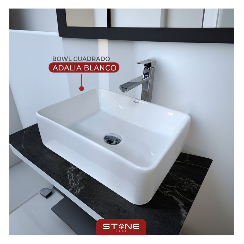 STONE - LAVAMANOS  MINIMALISTA  ADALIA  BLANCO STONE