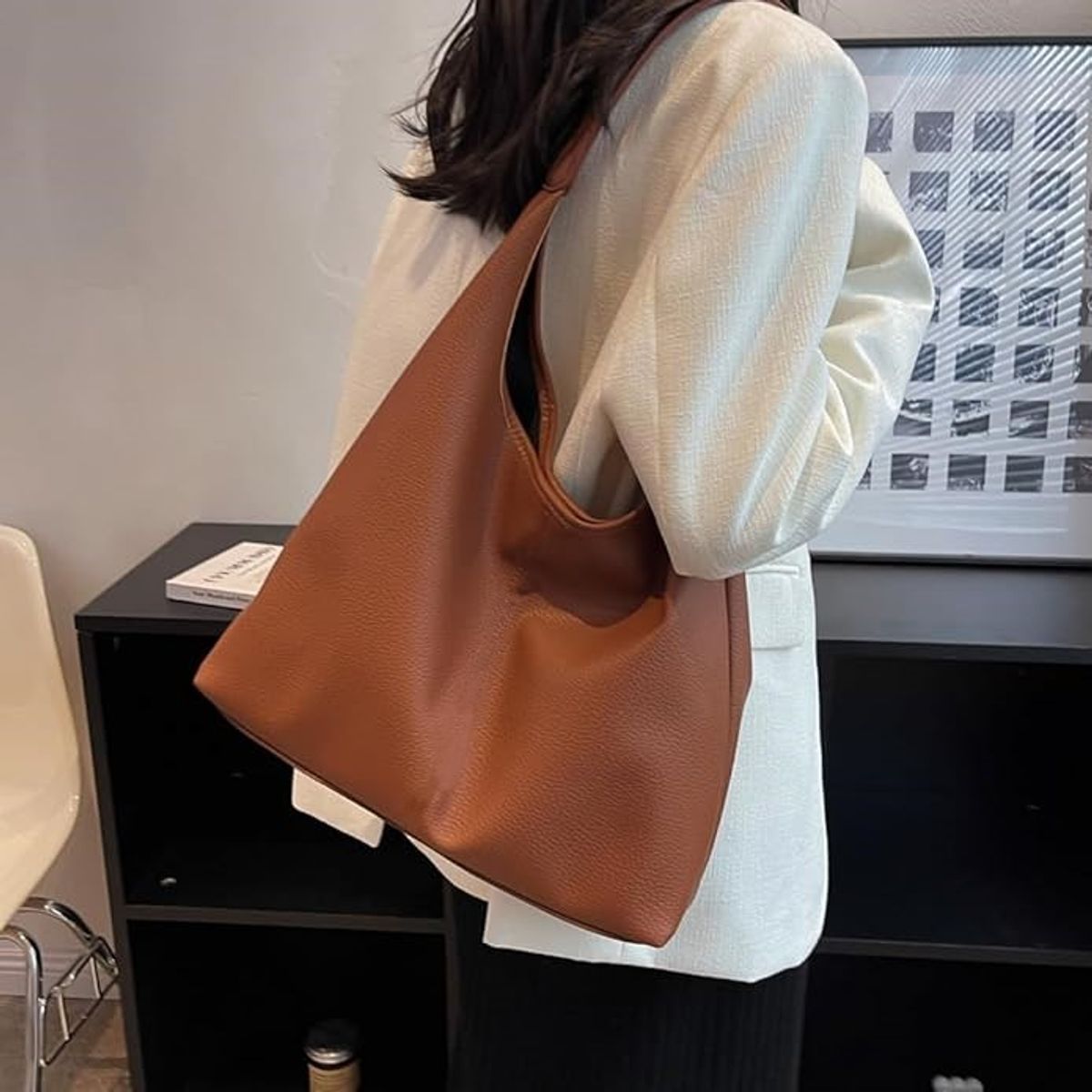 GENERICO - Cartera Bolso Retro Grande Cuero Sintetico