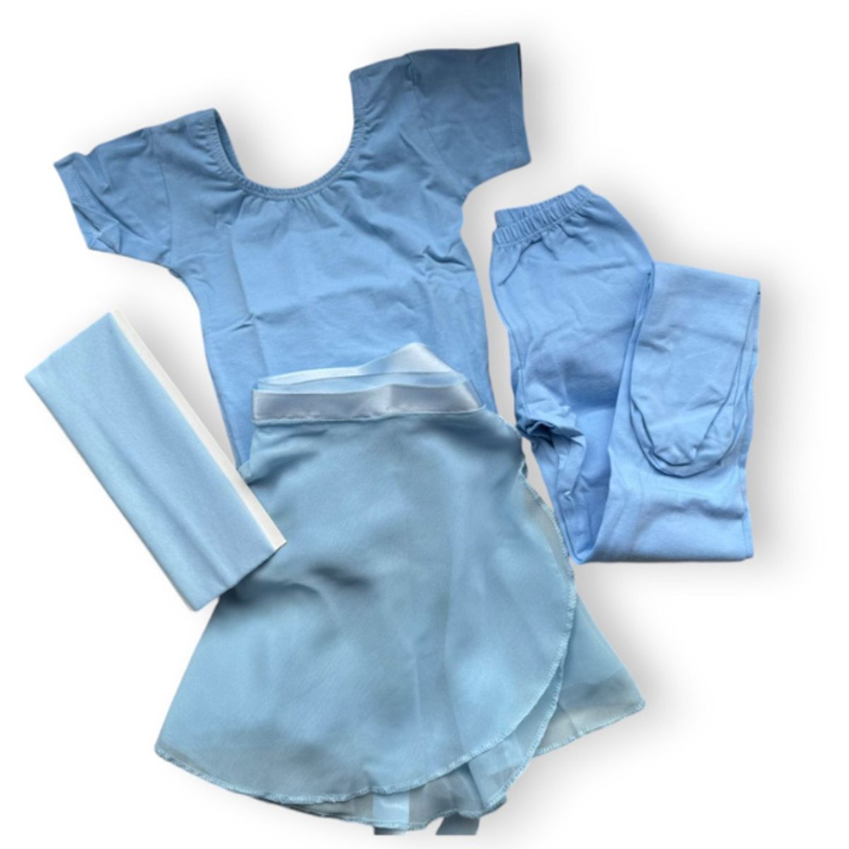 GENERICO - CONJUNTOS  TRAJE  DE BALLET CON FALDA ENVOLVENTE - CELESTE