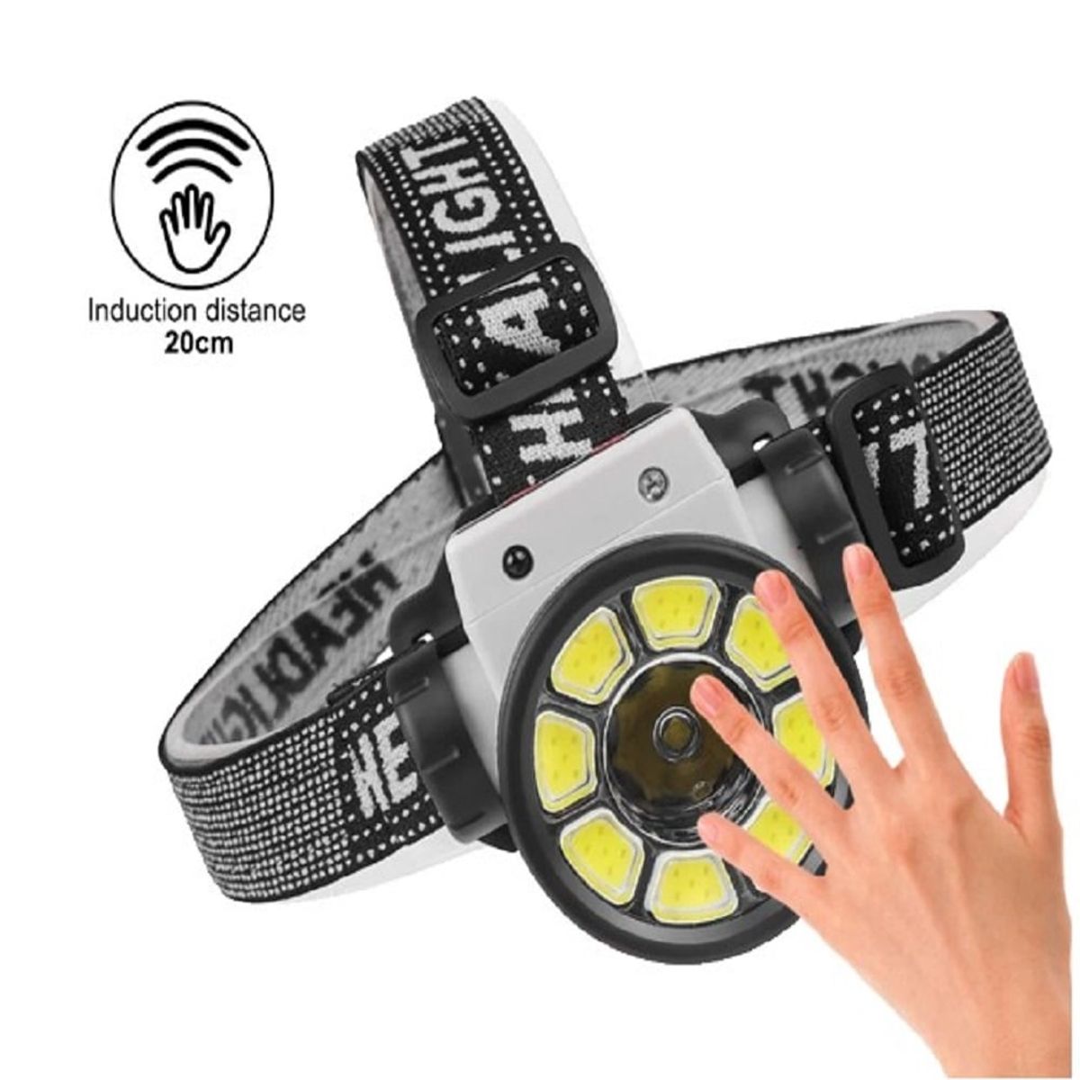 SEISA - Linterna de Cabeza LED con Sensor 5 Modos Linterna Frontal