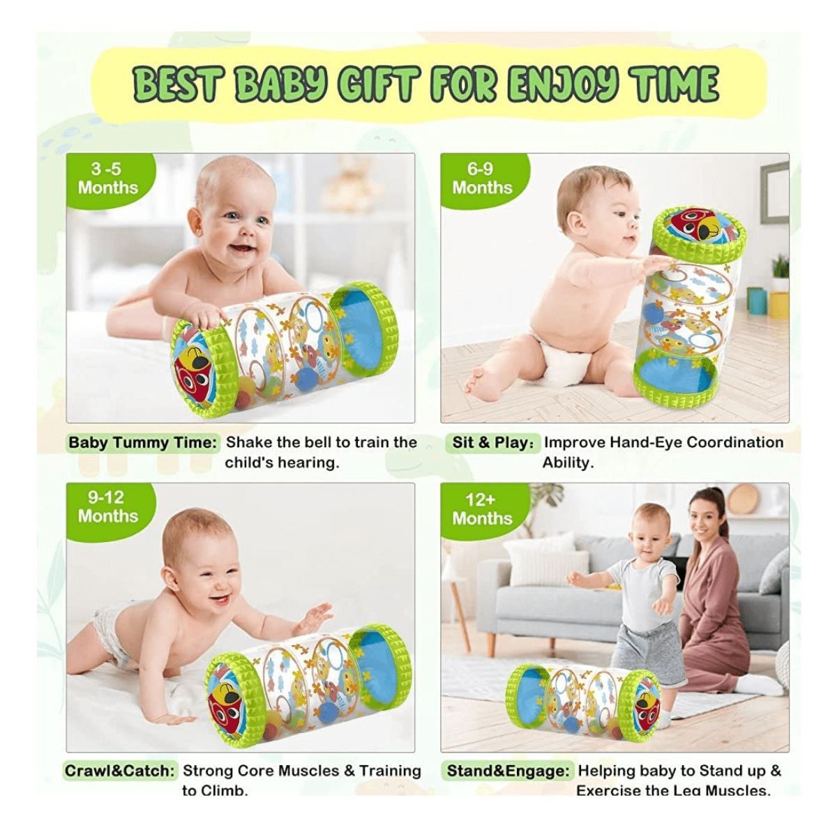 GENERICO - RODILLO INFLABLE PARA BEBÉ JUGUETE DE ESTIMULACIÓN