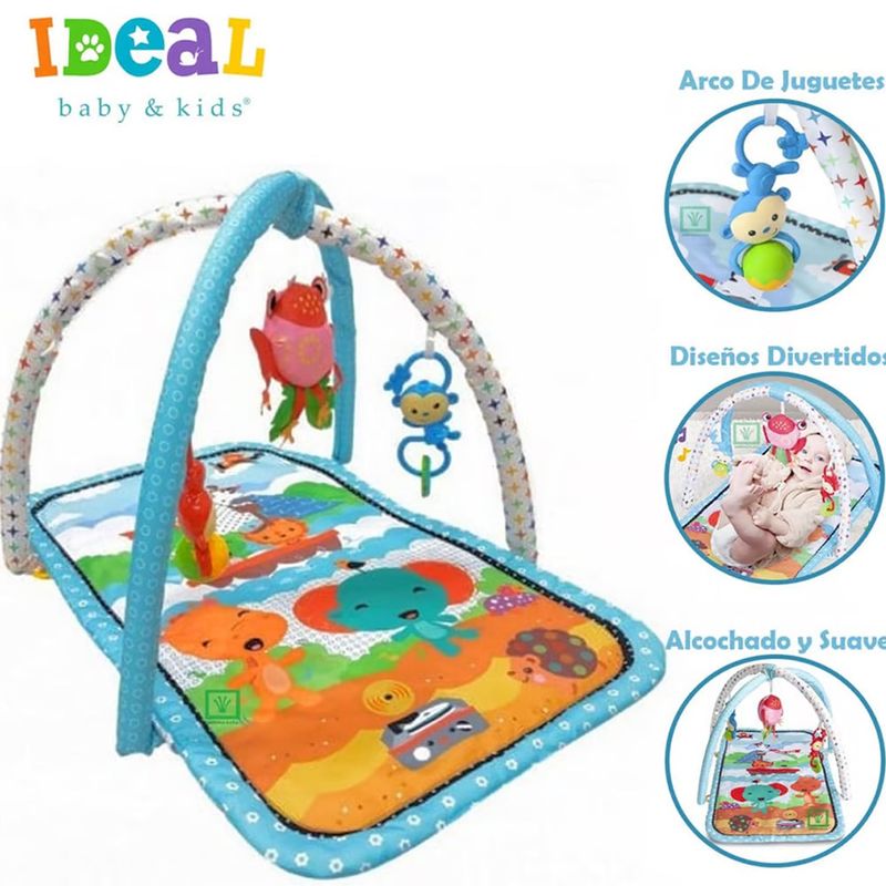 IDEAL - Gimnasio Ideal Para Bebe con Juguetes Elephant Celeste