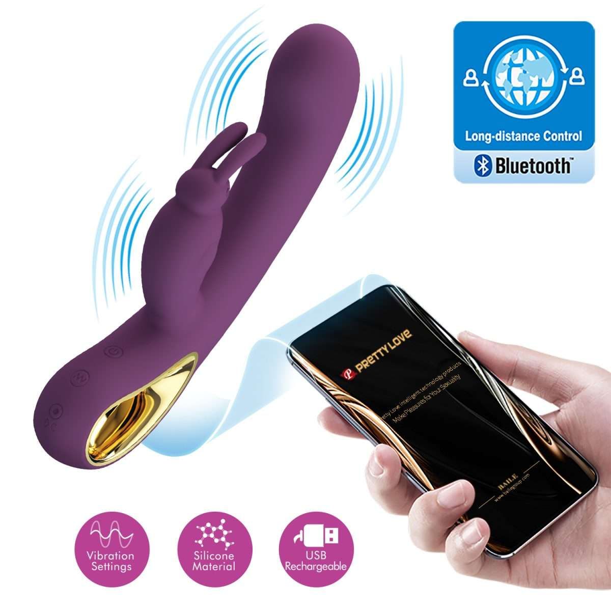 PRETTY LOVE - VIBRADOR RABBIT CON App - LIAM