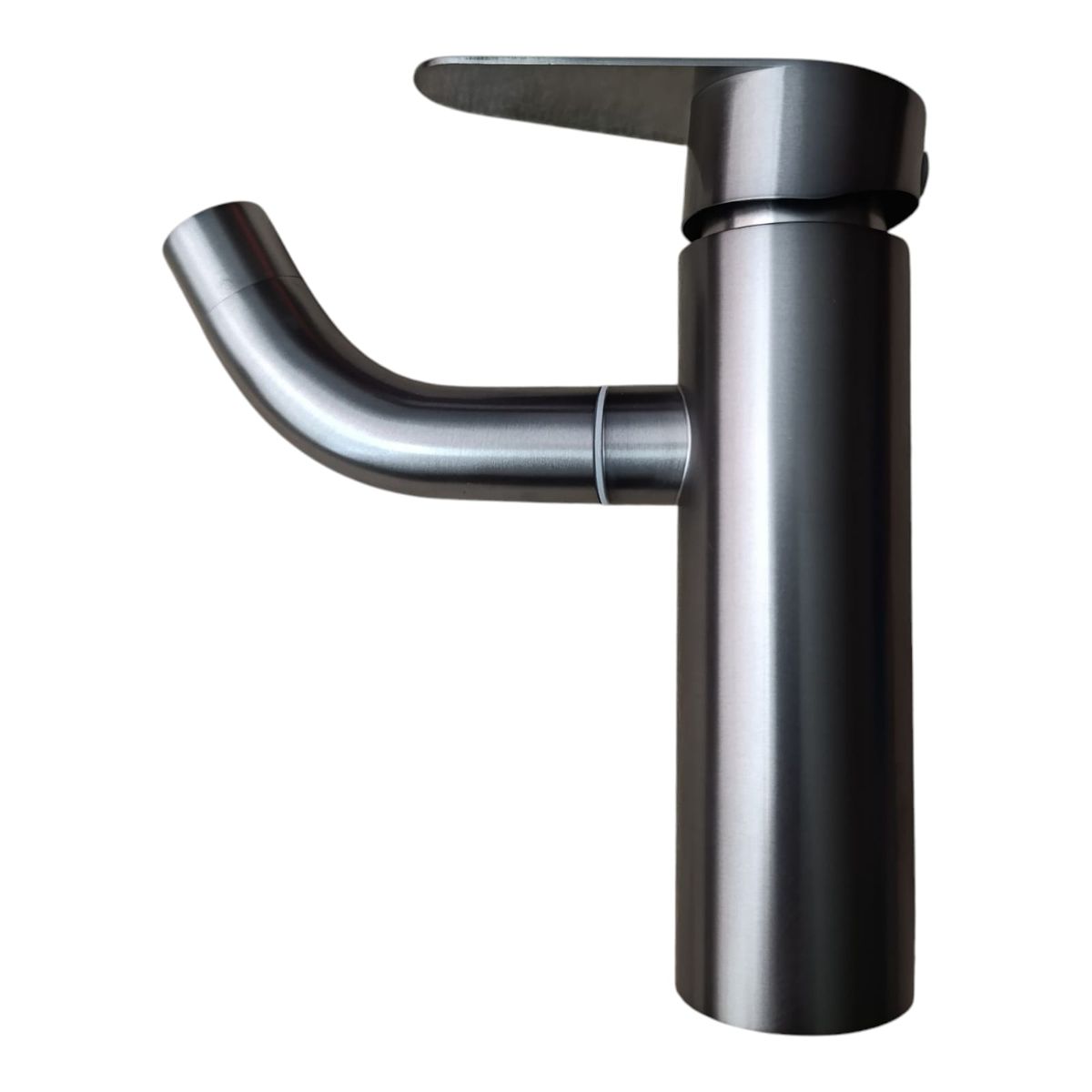 GENERICO - Grifo Caño Mezcladora lavabo pico 360 Plomo Grafito  Acero Inoxidable