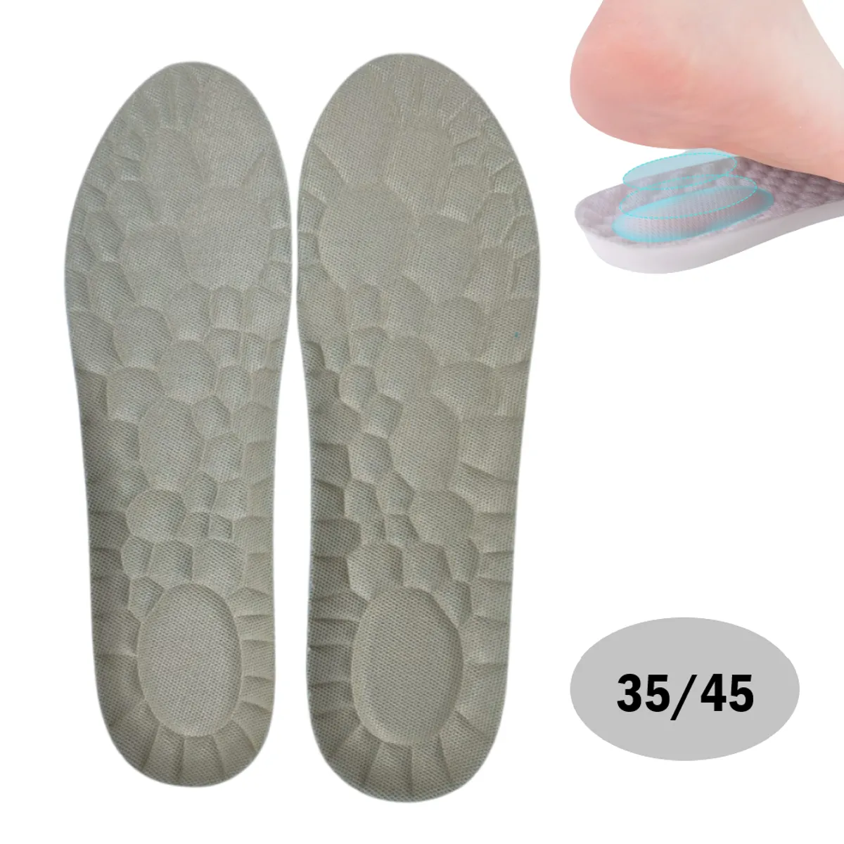 GENERICO - Plantilla para zapatos Transpirable Recortable - Talla 35-45