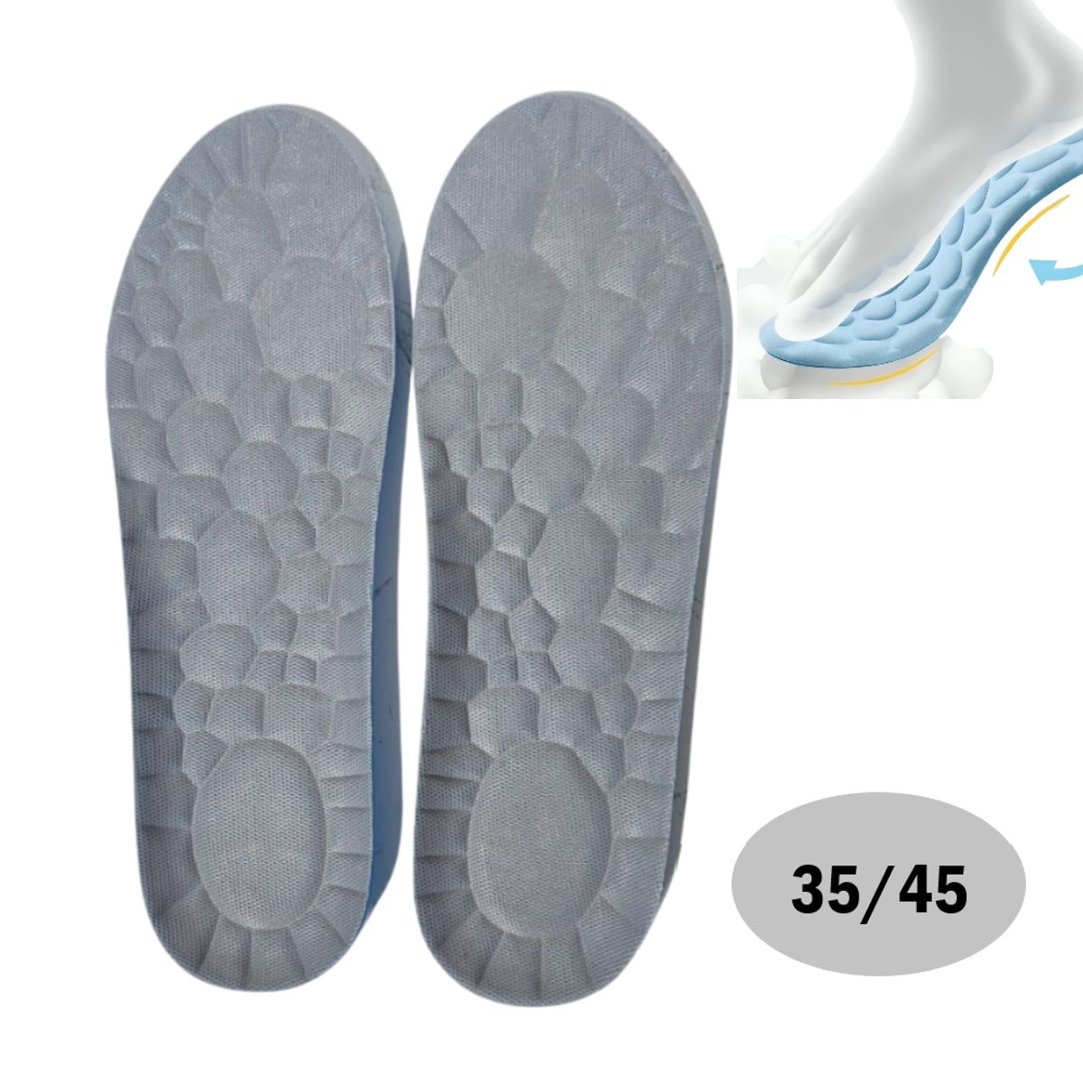 GENERICO - Plantilla para zapatos Transpirable Recortable - Talla 35-45