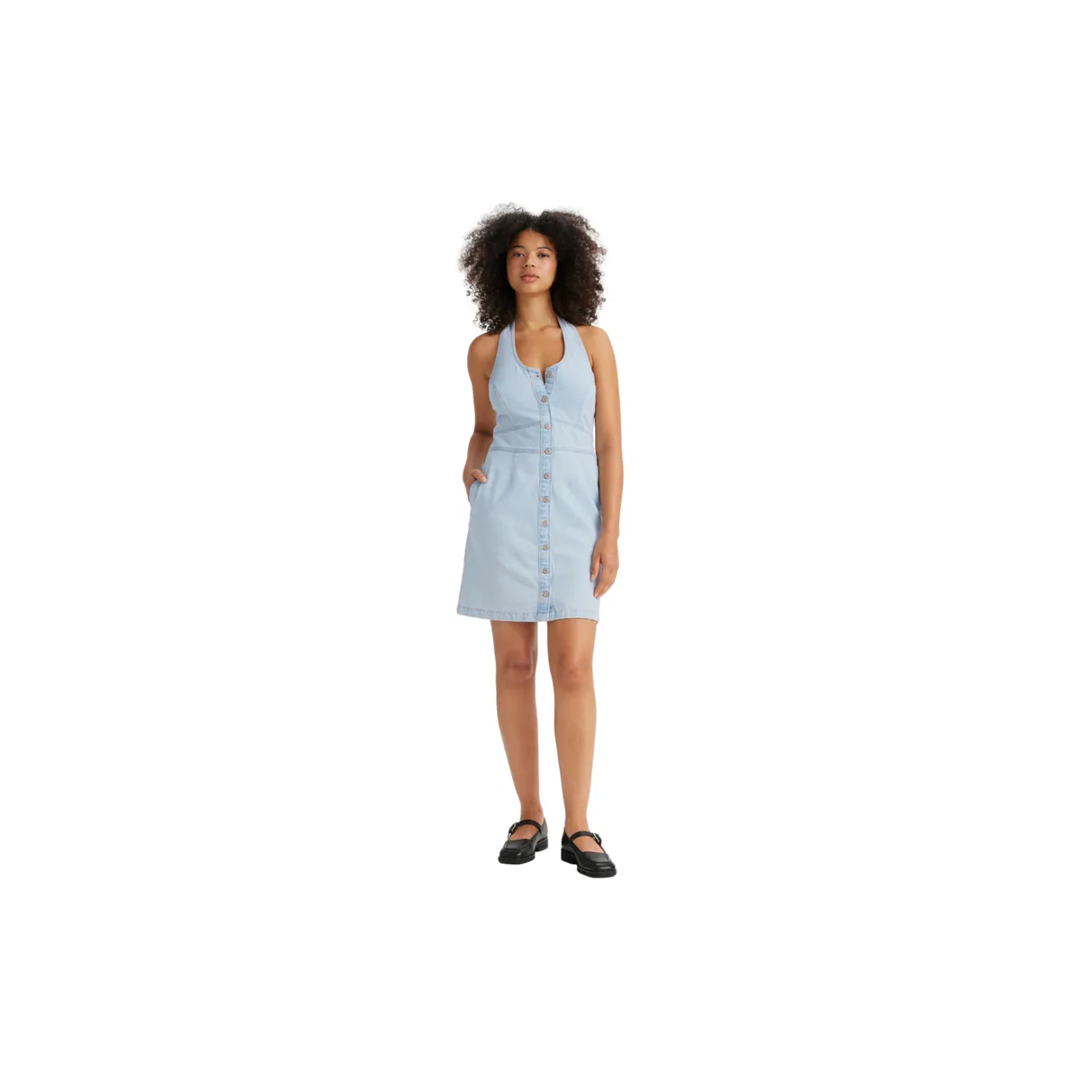 LEVIS - Vestido Mujer Halter Dress Celeste Levis
