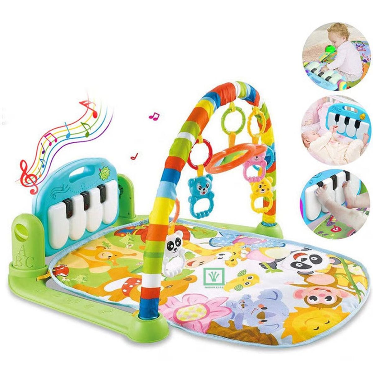 BABY WORLD - Gimnasio de Bebe con Piano Para Patear Verde