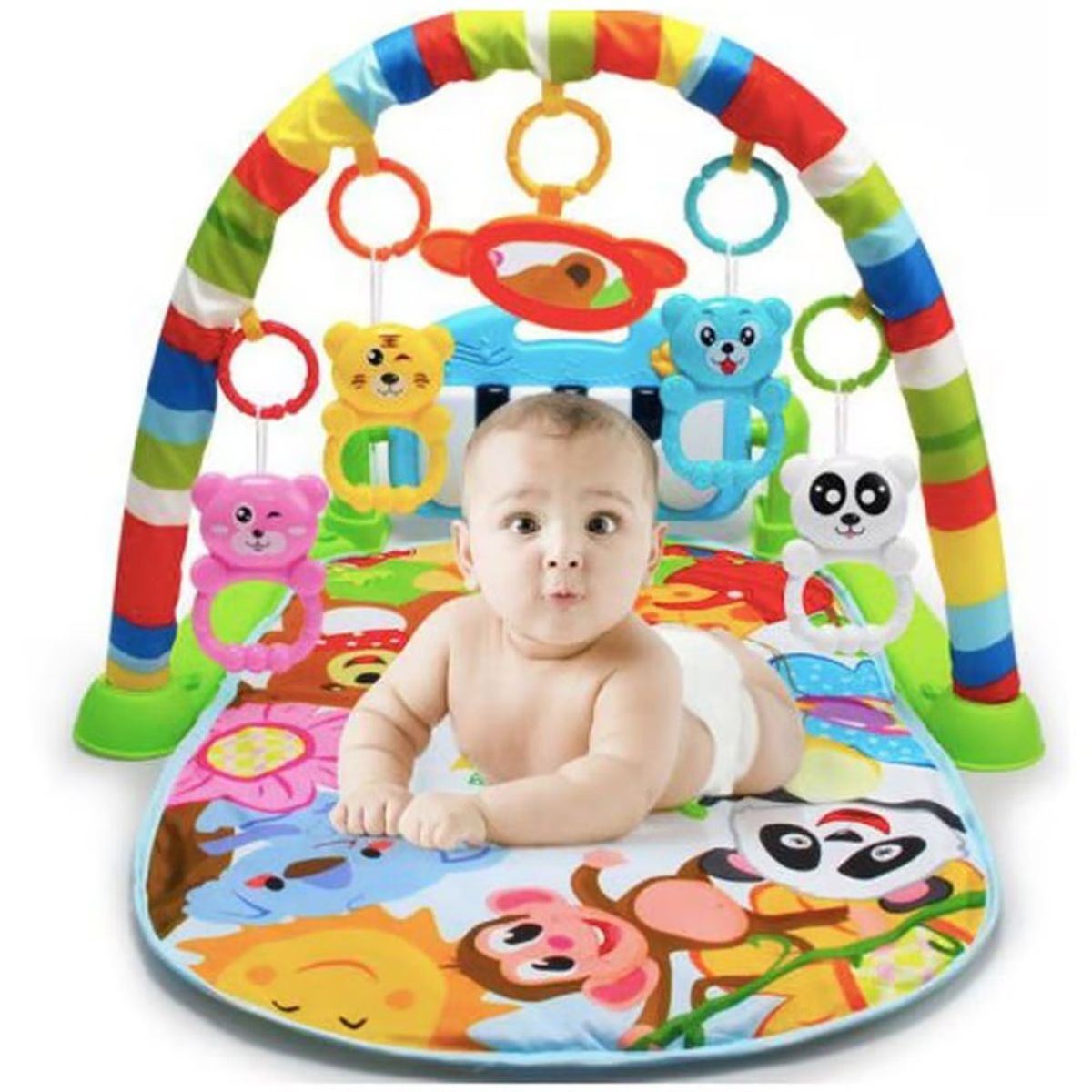 BABY WORLD - Gimnasio de Bebe con Piano Para Patear Verde