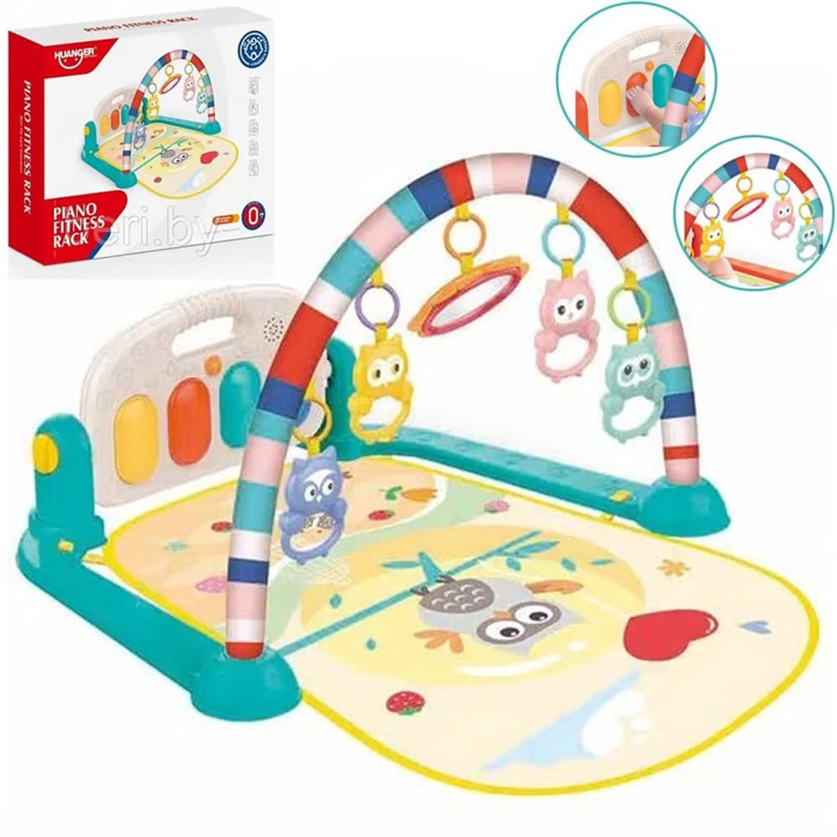 HUANGER - Gimnasio de bebe con Piano Musical Búho HE0650