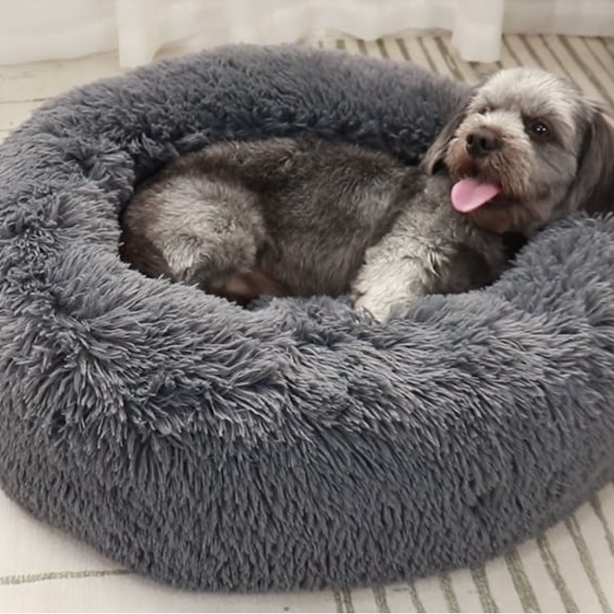 GENERICO - CAMA DONUT PELO LARGO TALLA S - MARRON