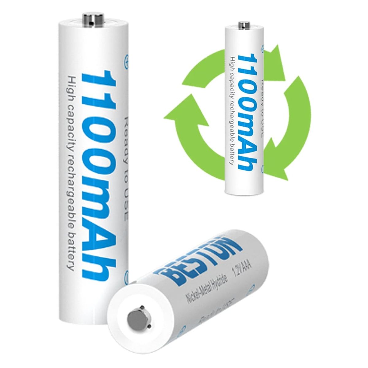 BESTON - 2 Baterias de NiMH recargable AAA pilas 1.2V 1100mAh BESTON