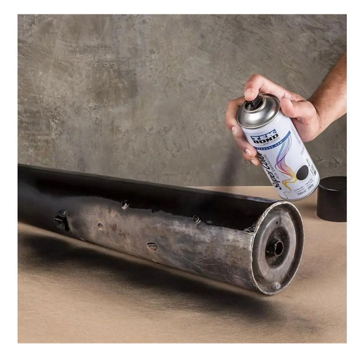 TEKBOND - Pintura Spray Alta Temperatura Negro Mate 400ML