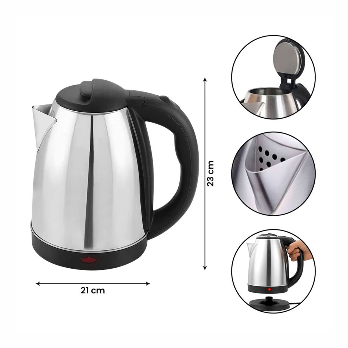 GENERICO - Hervidor Eléctrico 2L - Plateado