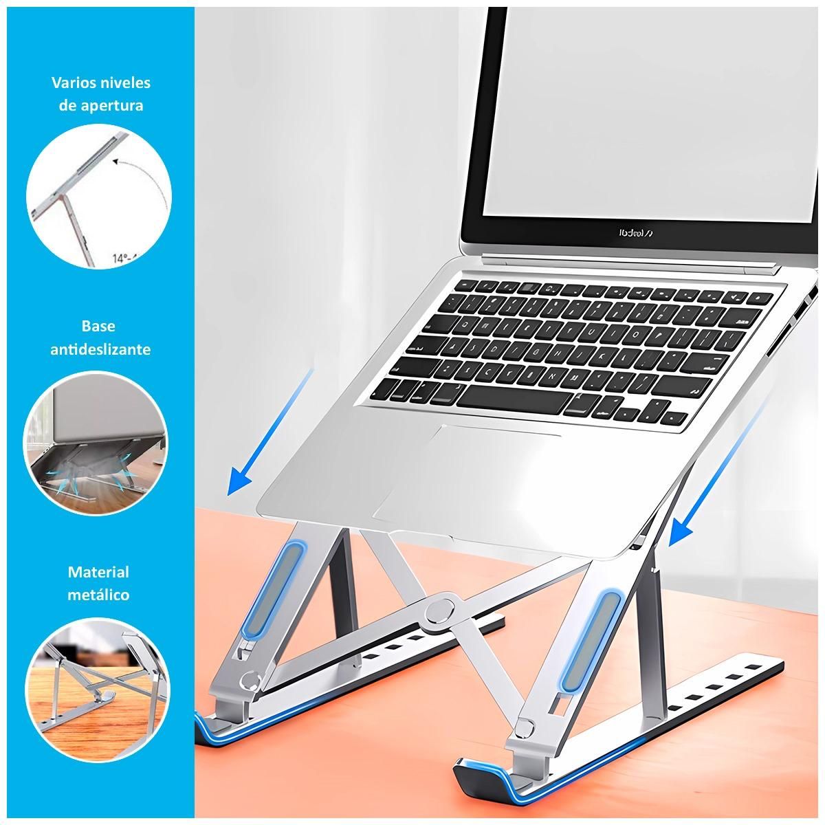 GENERICO - Soporte de Laptop Tablet Plegable Regulable de Metal