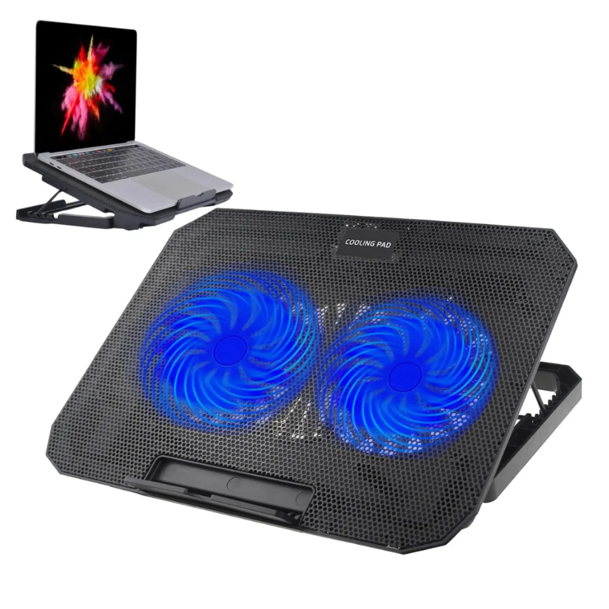 GENERICO - Soporte Base Cooler Ventilador para Laptop Notebook 2 ventiladores N33