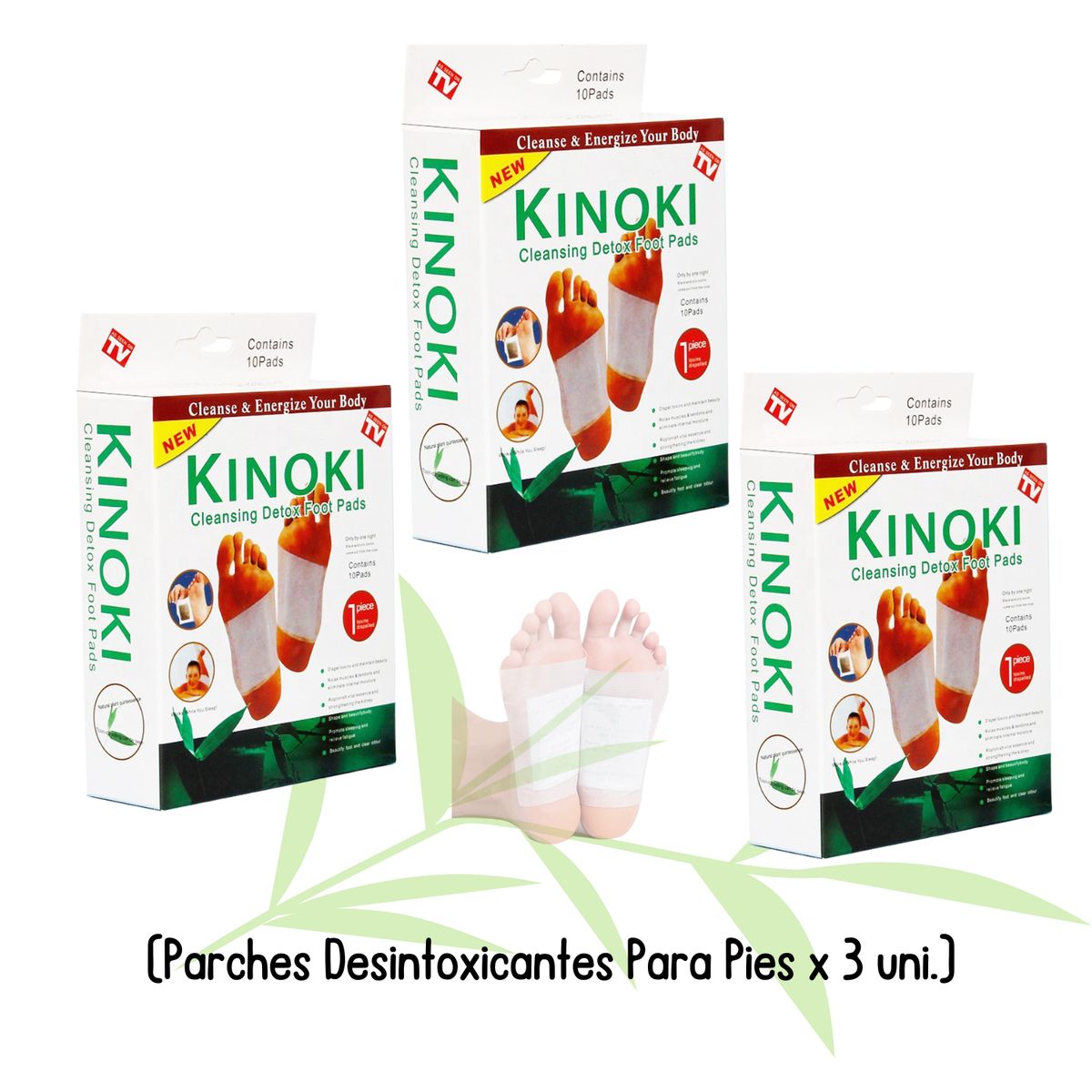 GENERICO - KINOKI Parches Desintoxicantes Para Pies x 3 uni.