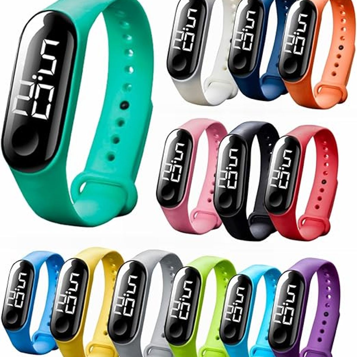 GENERICO - Reloj pulsera digital de silicona - ROSADO