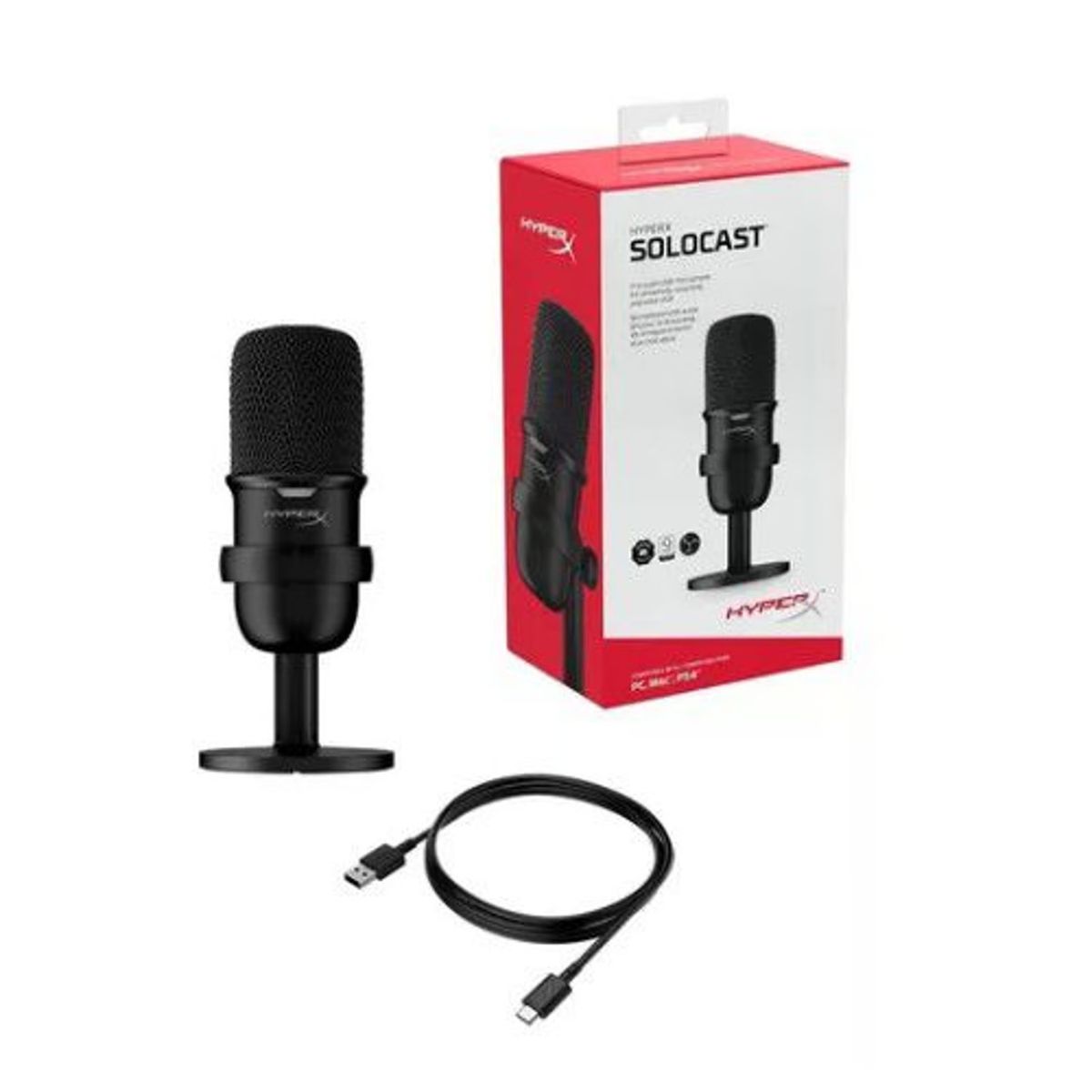 HYPERX - Micrófono Gamer HyperX SoloCast Black Color Negro