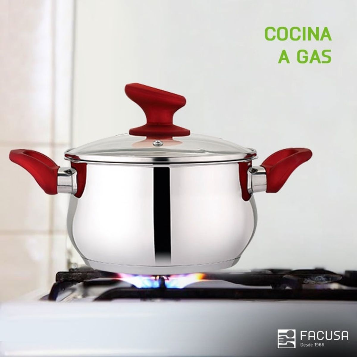 FACUSA - Juego de Ollas 7 piezas con Sartenes Facusa
