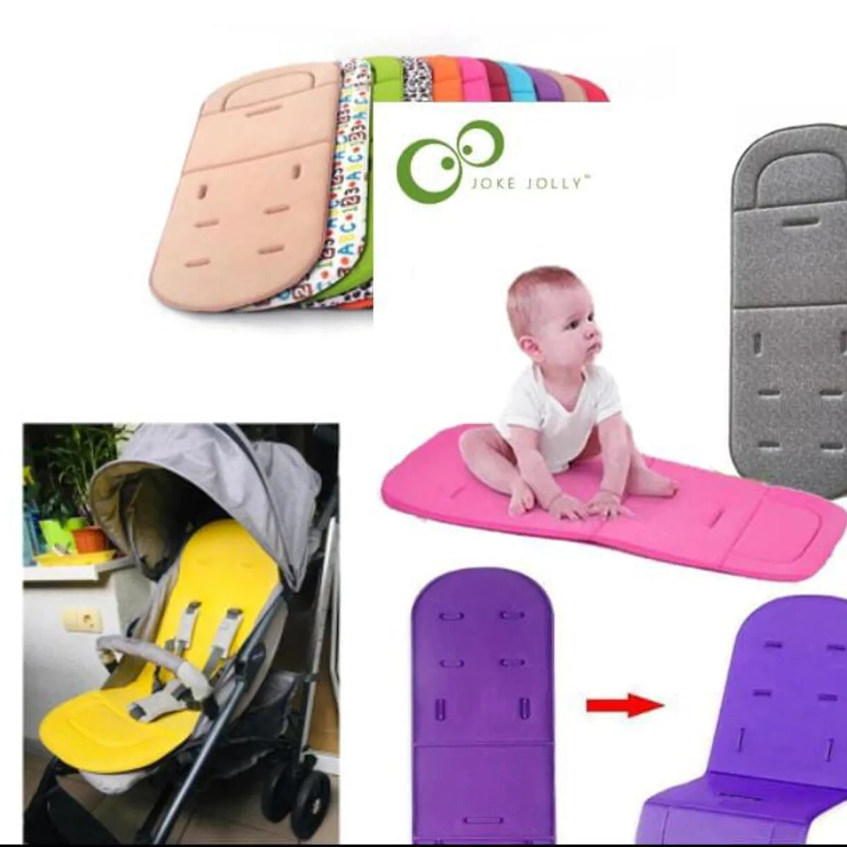 GENERICO - Almohadilla cómoda para cochecito de bebé, cojín  suave