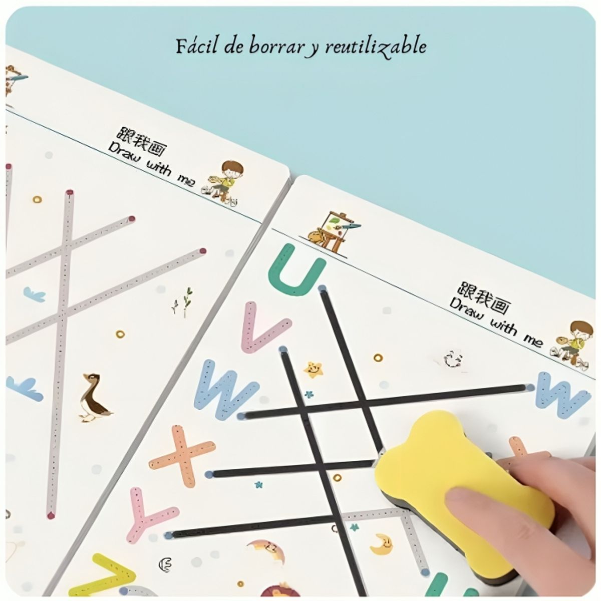 GENERICO - Set de Libro Mágico Stroke Line Reutilizable para Niños as