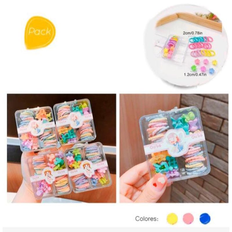 GENERICO - Pack de 2 cajas Caja de Mini Lazos para el Cabello