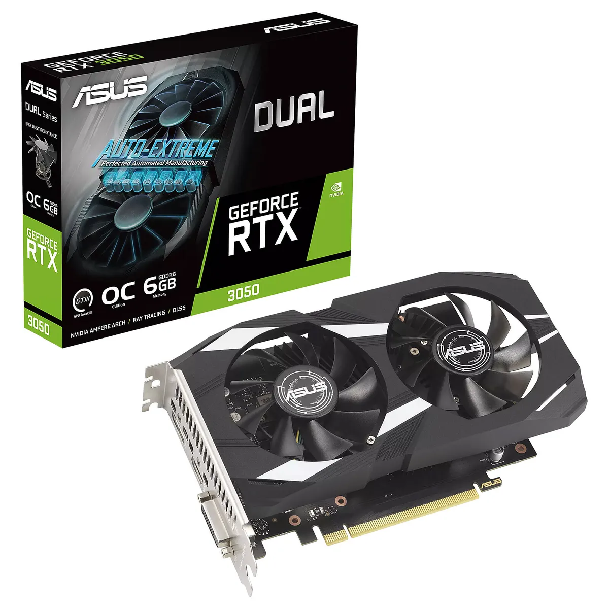 ASUS - TARJETA GRAFICA ASUS DUAL RTX3050 6GB GDDR6 PCIE 4.0.