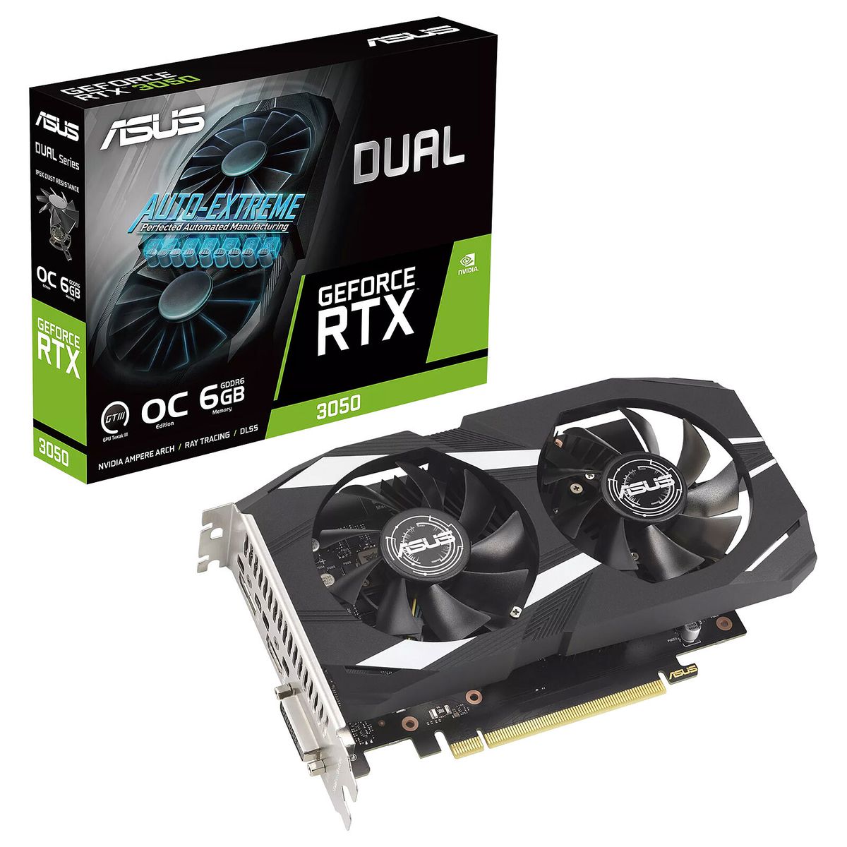 ASUS - TARJETA GRAFICA ASUS DUAL RTX3050 6GB GDDR6 PCIE 4.0.