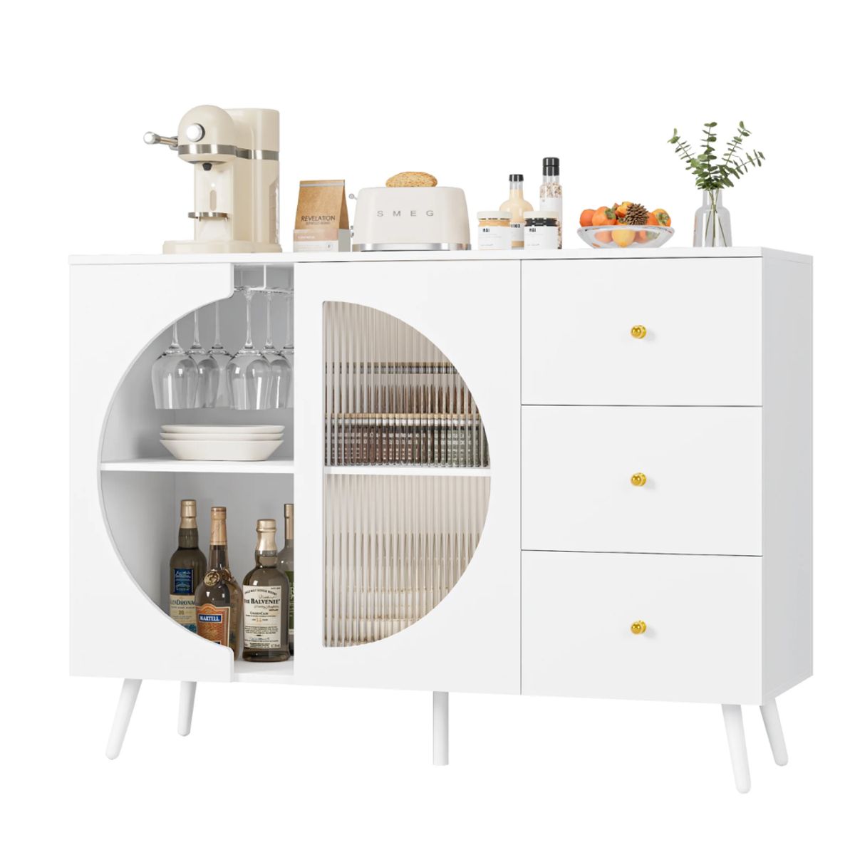 GENERICO - Aparador Vitrina Enzo Color Blanco Petrox Home