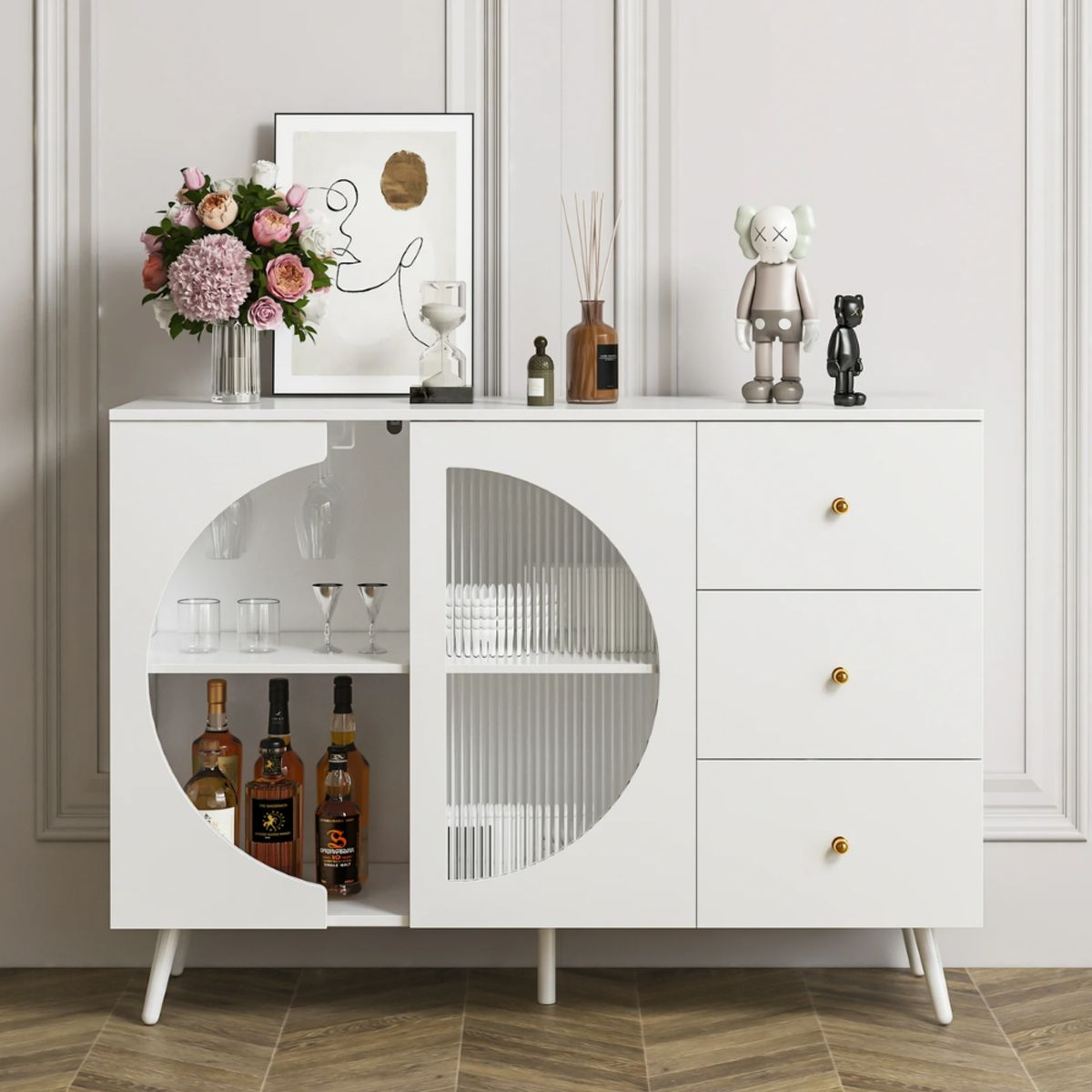 GENERICO - Aparador Vitrina Enzo Color Blanco Petrox Home
